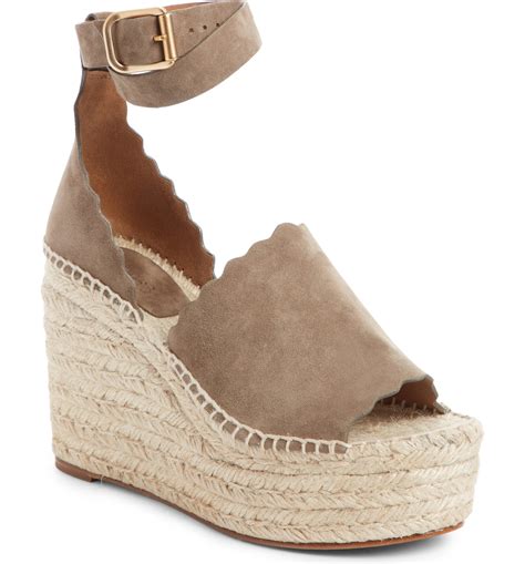 chloe lauren wedge|Lauren espadrille wedge sandal .